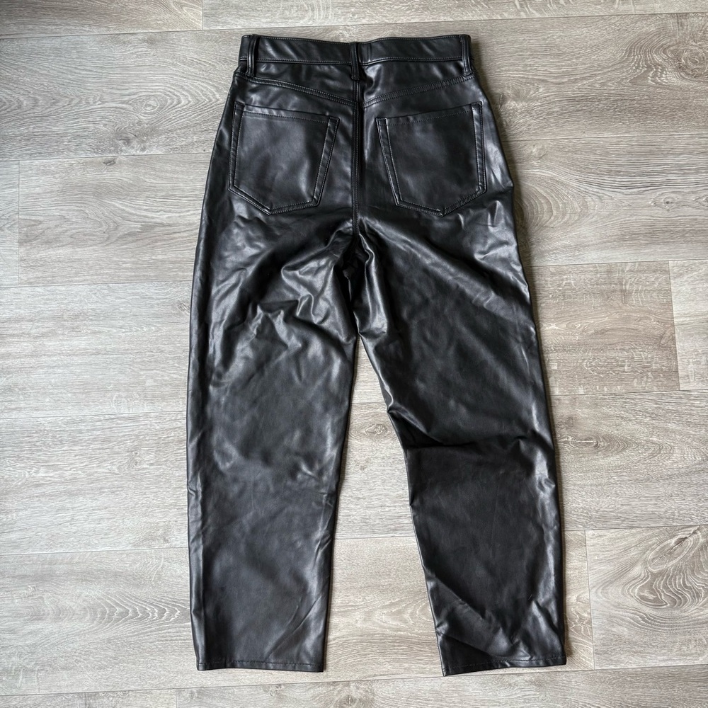 NWOT Abercrombie & Fitch Size 10 Ultra High Rise Straight Leg Leather Pants - Picture 2 of 3